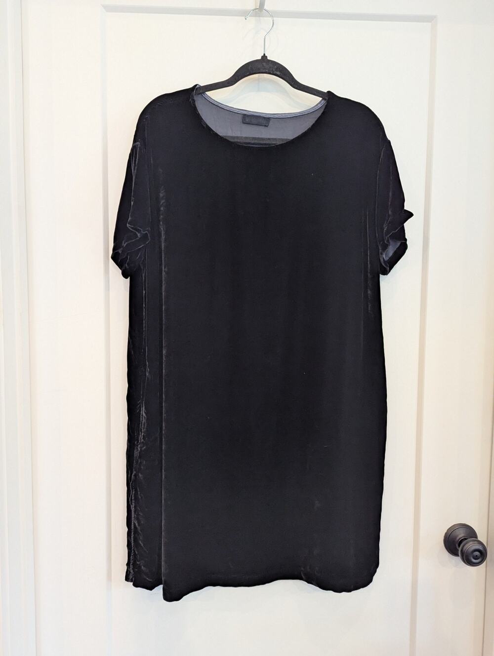 CP Shades Women XS Black Velvet SS Short Dress Pockets Party Cocktail EUC